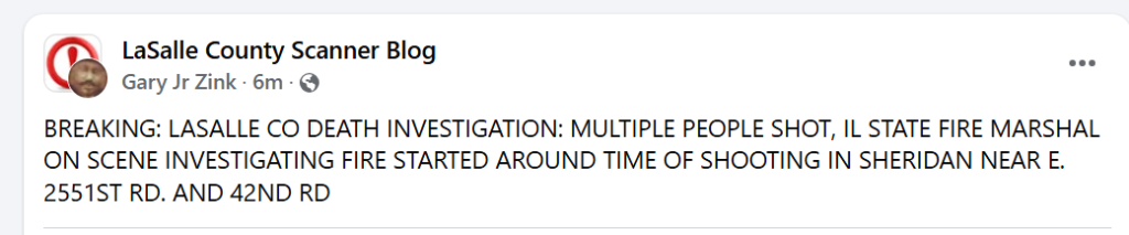 Multiple People Reportedly Affected In the Sheridan, IL Shooting Homicide